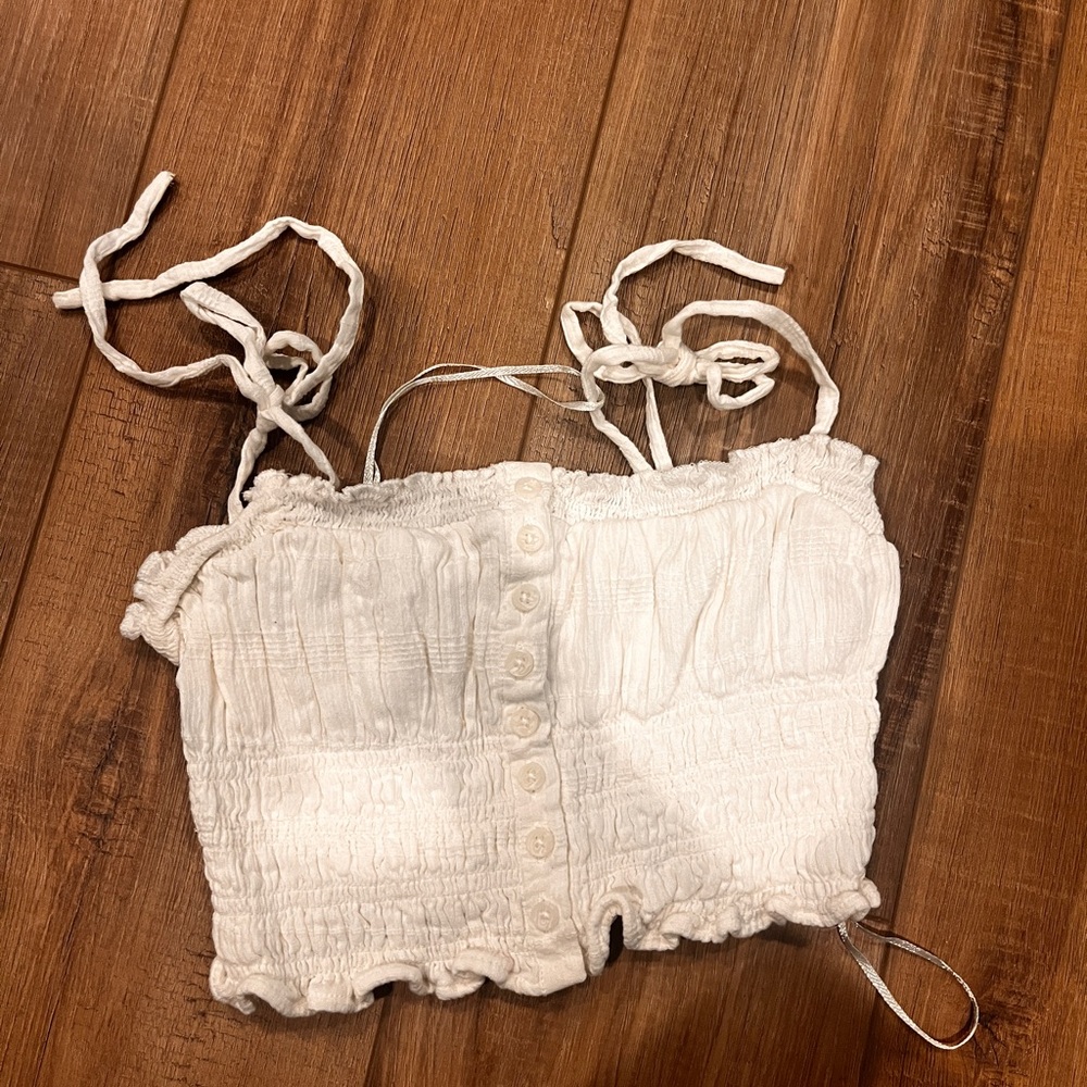 Aeropostale Ivory Smocked Top
